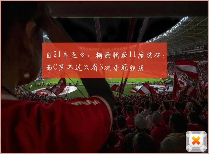 自21年至今，梅西斩获11座奖杯，而C罗不过只有3次夺冠经历